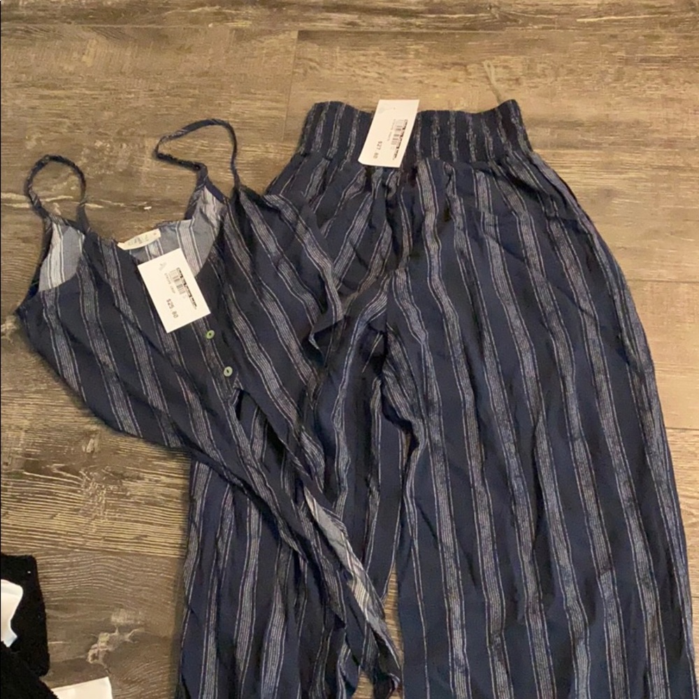 Striped top and pant set